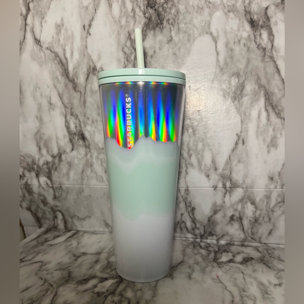 Starbucks 2021 Holographic Mint Wave Tumbler